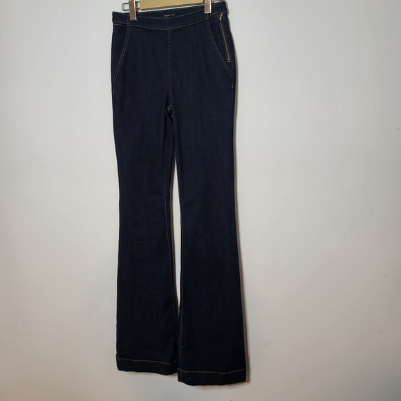 Massimo Dutti High Waist Bell Bottom Jeans Size 2 - Picture 2 of 12